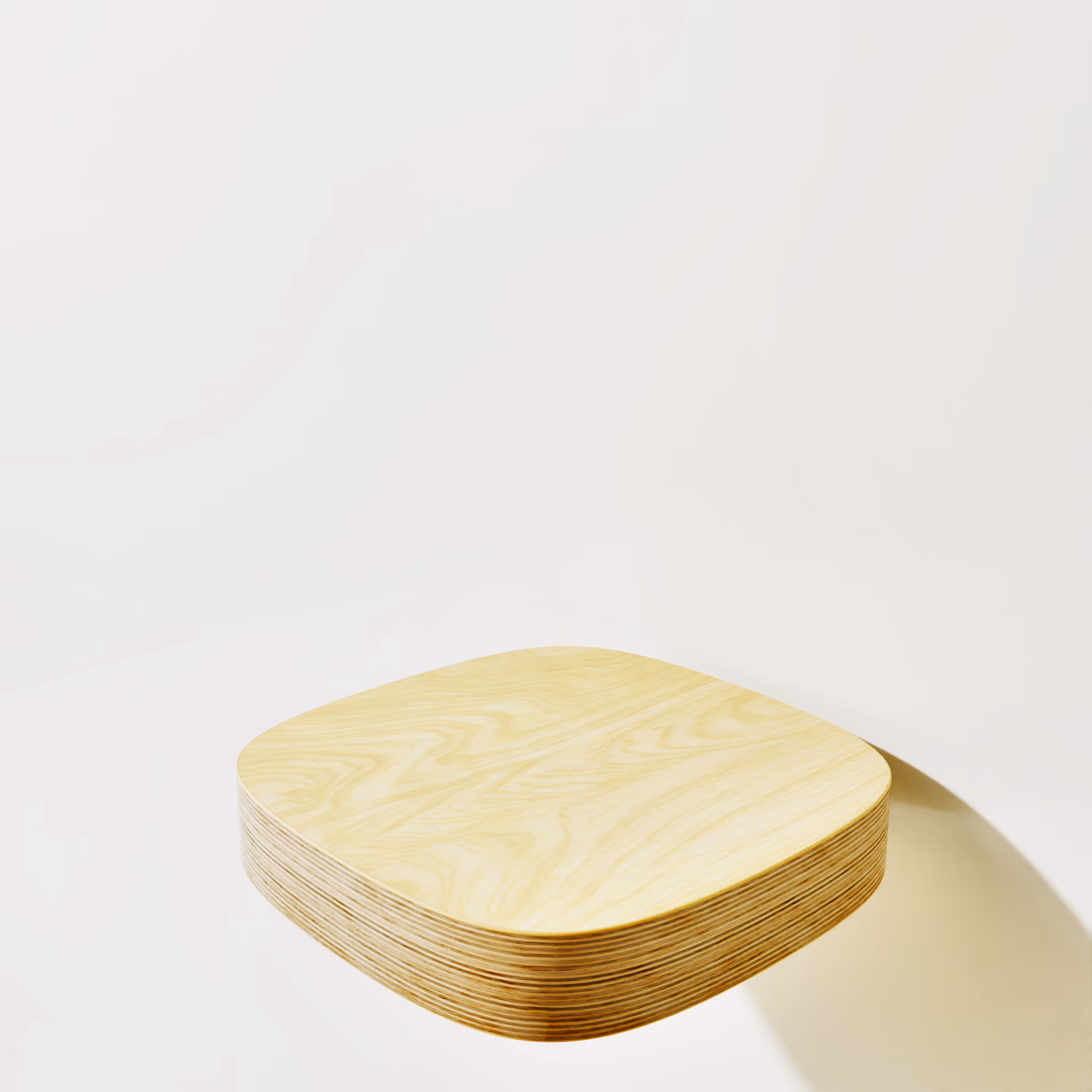 Estantería Flotante Squircle Natural Plywood 30x30cm